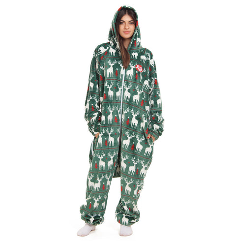 Snuggs Blanket Onesie Green Christmas